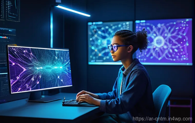 양자 컴퓨터의 소프트웨어 생태계 - **Prompt for Quantum Programming Learning:** "A vibrant, dynamic illustration depicting a young,...