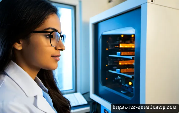 양자 기계 학습의 기본 개념과 응용 - Photorealistic modern research laboratory in an Arab Gulf city, a Middle Eastern female scientist we...